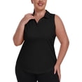 thumbnail image 1 of YIRUIYA Women Plus Size Sleeveless Racerback Golf Polo Shirts Lapel Collar Athletic Tank Tops, 1 of 7