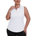 thumbnail image 1 of YIRUIYA Women Plus Size Sleeveless Racerback Golf Polo Shirts Lapel Collar Athletic Tank Tops, 1 of 7