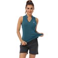 thumbnail image 1 of MoFiz US Women Sleeveless Golf Polo Shirts V-Neck Racerback Tank Tops, 1 of 4