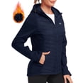 thumbnail image 1 of YIRUIYA Women's Fleece-Lined Thermal Hooded Puffer Jacket, Full Zip Lightweight Hybrid Softshell Winter Coat, 1 of 8