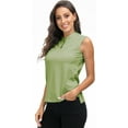 thumbnail image 1 of MoFiz Women's Golf Polo Sleeveless Shirt Quick Drying Casual Workout Tops Shirts Green XS, 1 of 7