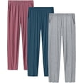 thumbnail image 1 of MoFiz Women's Solid Bamboo Rayon Pajama Pants with Pockets Loungewear 3Packs for Women, 1 of 8