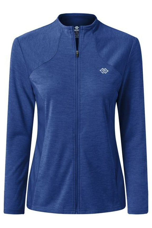 Womens Full Zip Running Jacket UPF 50+ Sun Protection Long Sleeve Sports Shirts Sky blue S-XL