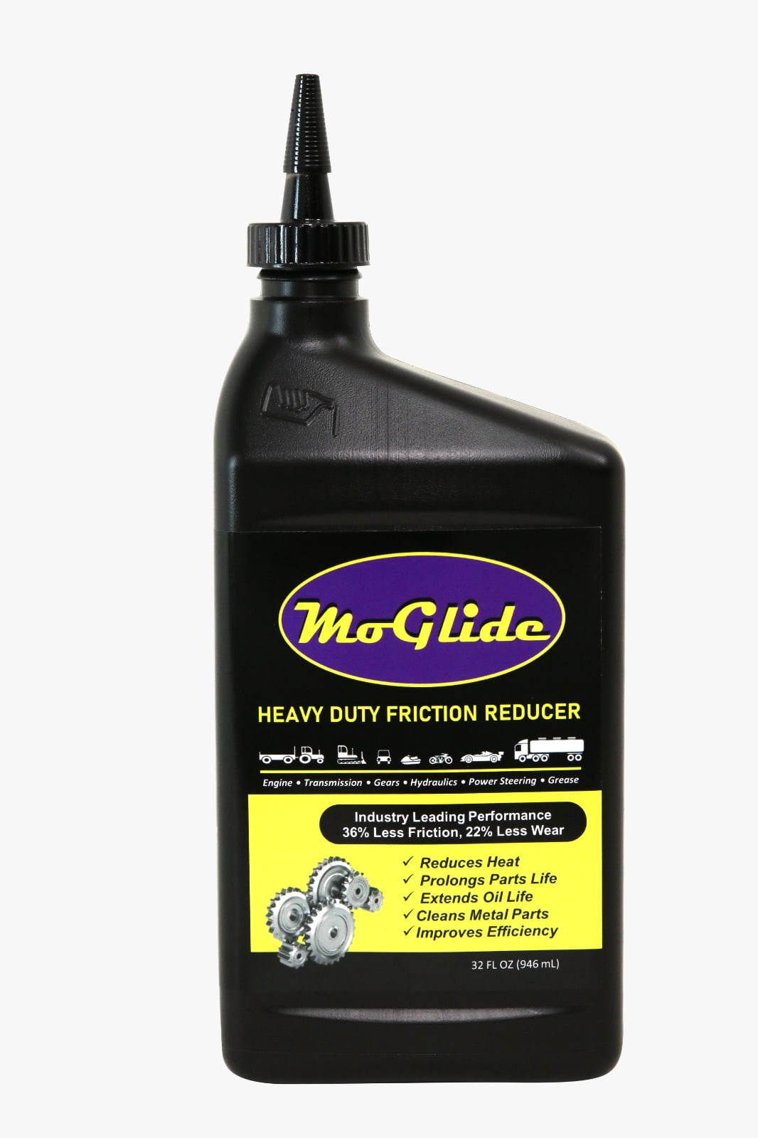MoGlide Heavy Duty Friction Reducer, AllAmerican 32oz Effective for Transmissions, Engines and