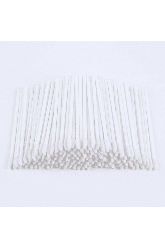 100pcs Disposable Mini Hollow Lip Brushes, Thick Handle Portable Lipstick Applicators, High-Density Flocked Lip Gloss Makeup Brushes, White
