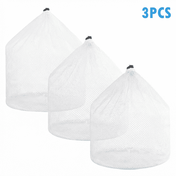 Mesh Laundry Bags, 3 Pcs 23.6  31.5 Large Coarse Mesh Laundry Net Bag with Locking Drawstring Closure, Duty Breathable for Simplifying Laundry Life, Tidy Home Laundry Wash Bag