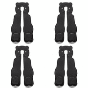 MoHern 4 Pcs Black Bear Shaped Car Seat Back Hooks, Thickened Heavy-Duty Metal Double Hooks, Universal Load-Bearing Hanging Storage Hooks for Car Interior Organization