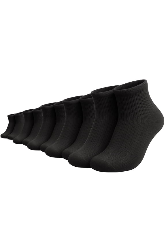 Diabetic Socks for Men & Women - 5 Pairs Crew Length Neuropathy Socks with Highly Elastic Cuff, Wide Heel, Reinforced Toe, Fine Stitches - Designed for Sensitive Feet & Better Circulation