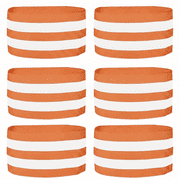 MoHern 6 Pcs Orange Reflective Cycling Leg Bands, 13.78 x 1.97 Inch Elastic Pants Cuff Straps, Safety Night Riding Ankle Wrist Bands for Bike Outdoor Sports