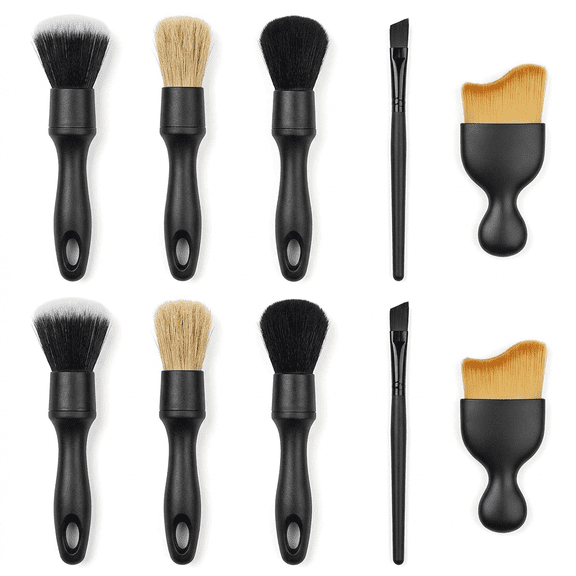 MoHern Car Detailing Brush 10Pcs Soft Bristle Interior Car Cleaning Tools Professional Tire Cleaning Brush Synthetic Fiber Wash Brush for Dusting Dashboard Air Vents Engine Bays and Leather Seats