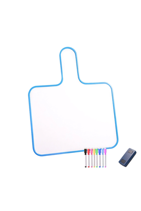 Dry Erase Board, Double Sided Mini Whiteboard Set With 8 Colored Markers And 1 Eraser, Handheld Portable Paddle Erasable Writing Tablet For Live Streaming Auctions Classroom And Student Study