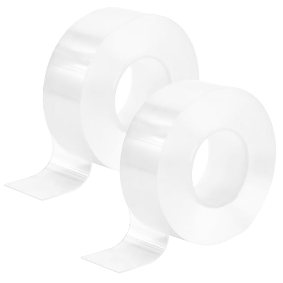 Double Sided Tape Heavy Duty - 2 Rolls 16.4ft Nano Adhesive Tape with High Tackiness and Strong Adhesion, Double Sided Mounting Tape with High Extensibility for Various Fixings, No Residue and Washab