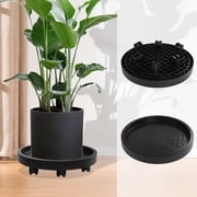 Plant Caddy with Wheels, 17 Inch Plant Stand with Wheels Heavy Duty, Round Rolling Plant Stands and Plant Dolly for Indoor Outdoor Use, Plant Rollers for Large Pots