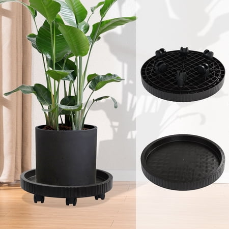 Plant Caddy with Wheels, 17 Inch Plant Stand with Wheels Heavy Duty, Round Rolling Plant Stands and Plant Dolly for Indoor Outdoor Use, Plant Rollers for Large Pots