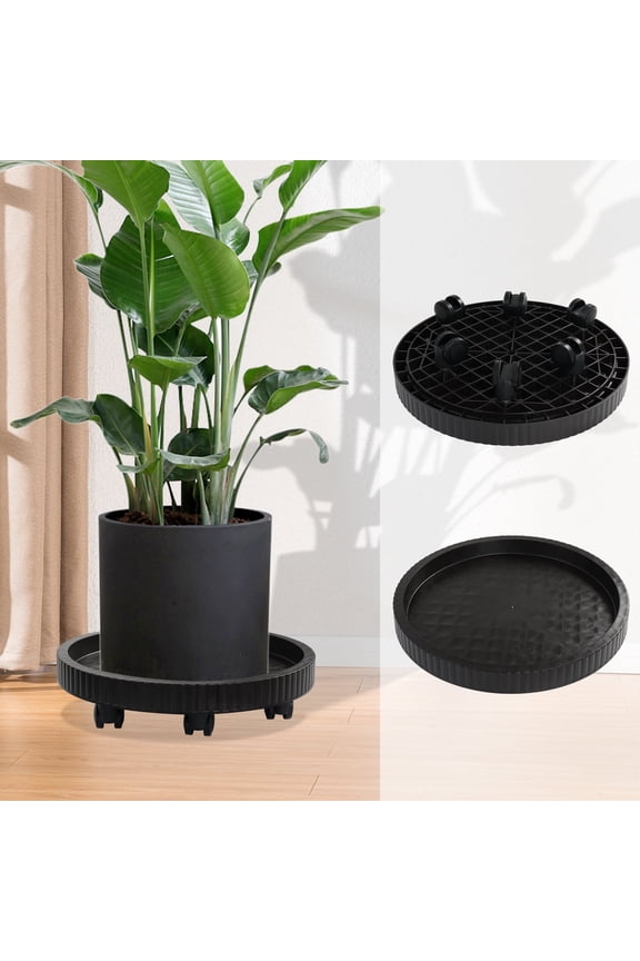 Plant Caddy with Wheels, 17 Inch Plant Stand with Wheels Heavy Duty, Round Rolling Plant Stands and Plant Dolly for Indoor Outdoor Use, Plant Rollers for Large Pots