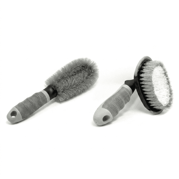 MoHern Wheel Barrel Brush 2Pcs Straight Soft Bristle Wheel Brush Non Slip Rim Scrubbing Tool Durable Tire Scrubber For Deep Cleaning Auto Hubs Spokes And Professional Wash Maintenance