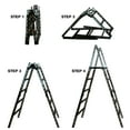 thumbnail image 1 of MoJack Easy Step Ladder, Folding Lightweight, 300lb Sturdy Steel, Portable , Top Platform with Non-Slip Thread, Indoor and Outdoor Use, 1 of 5