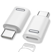 MoKo 2 Pack Lightn-ing Female to USB C Male Adapter Compatible with iPhone 17/16/15 Pro Max Plus/Galaxy/iPad Pro/Air, Support Fast Charging/Data Transfer, Not for Audio/OTG