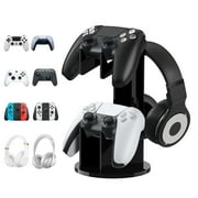 MoKo 2 Tier Game Controller Stand Holder Fits PS5, PS4, Xbox One, Universal Headset Stand Organizer Gaming Accessories Storage, Black