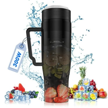 MoKo 300W Personal Blender for Smoothie,28 oz Cordless Portable Blender for Kitchen with 6 Blades,USB-C Rechargeable,Black