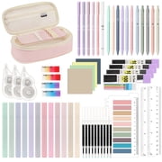 MoKo 60Pcs Aesthetic School Supplies with Pencil Case for Students Stationary College Essentials, Pink - rated 4.7 stars from 16 reviews