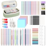 MoKo 56Pcs Aesthetic School Supplies with Pencil Case for Students Stationary College Essentials，Green