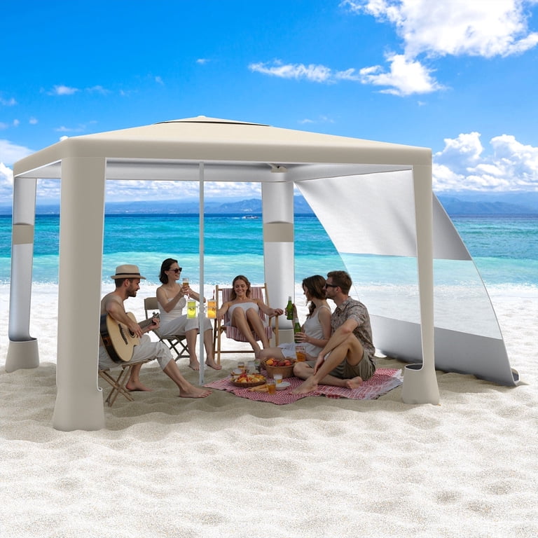 MoKo 8'x 8' Beach Cabana Tent, UPF 50+ Portable Beach Canopy