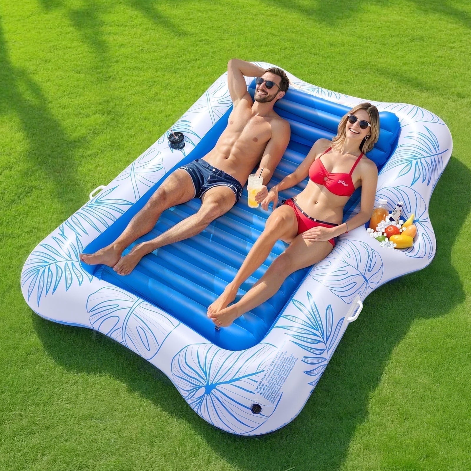 MoKo Inflatable Tanning Pool Floats Adult, Water Filled Tanning Bed Inflatable Lounger Pool Raft Toys Blow Up Pool for Backyard Lake Beach