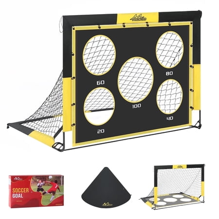 MoKo Backyard Soccer Goal for Kids, 4' x 3' Portable Pop Up Soccer Nets, 2 in 1 Soccer Net Set for Outdoor Indoor