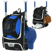MoKo Baseball Backpack with External Helmet Holder & Shoe Compartment for T-Ball Bat Softball Training Equipment Bag, Black