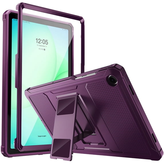 MoKo Case Compatibility with Galaxy Tab A11+ Plus/A9+ 11-Inch 2026/2024, Shockproof Full Body Rugged Stand Back Cover with Built-in Screen Protector for Galaxy Tab A11+/A9 Plus Tablet,Dark Purple