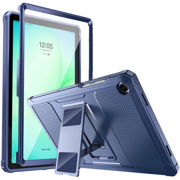 MoKo Case Compatibility with Galaxy Tab A11+ Plus/A9+ 11-Inch 2026/2024, Shockproof Full Body Rugged Stand Back Cover with Built-in Screen Protector for Galaxy Tab A11+/A9 Plus Tablet,Dark Blue