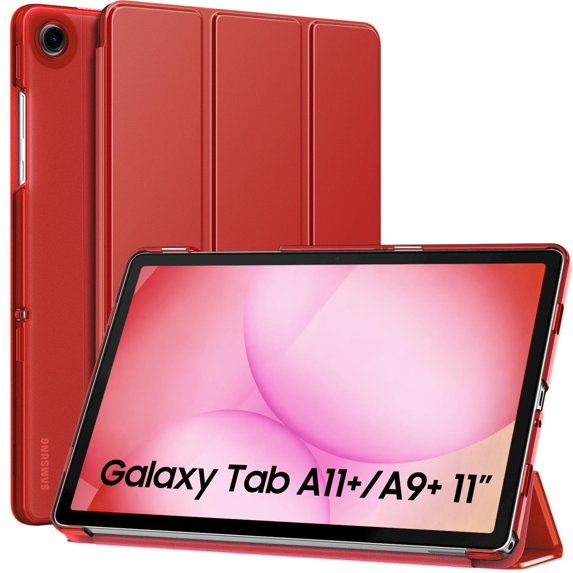 MoKo Case for Galaxy Tab A11+ Plus/A9+ 11-Inch 2026/2024, Slim Stand Protective Smart Cover with Hard PC Translucent Back Shell for Galaxy Tab A11+/A9 Plus Tablet, Auto Wake/Sleep, Black