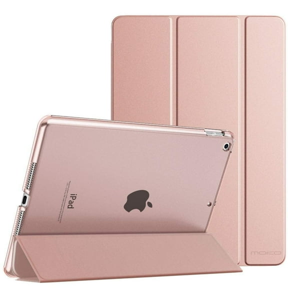 MoKo Case for iPad 10.2 iPad 9th Generation 2021/ iPad 8th Generation 2020/ iPad 7th Generation 2019, Auto Wake/Sleep Slim Stand Hard Back Smart Cover for iPad 10.2 inch, Rose Gold