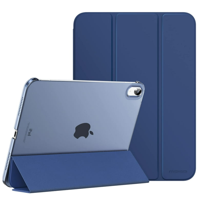  MoKo Case for iPad 10th Generation 10.9 inch 2022, Slim Stand  Protective Cover with Hard PC Translucent Back Shell Cover for iPad 10th  Gen 2022, Support Touch ID, Auto Wake/Sleep, Navy