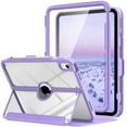 thumbnail image 1 of MoKo Case for iPad 11-inch (A16) 11th Generation Case 2025/ iPad 10th Generation Case with Pencil Holder 2022 10.9", Built-in Screen Protector Clear Back, Multi Angle Viewing Stand, Purple, 1 of 8