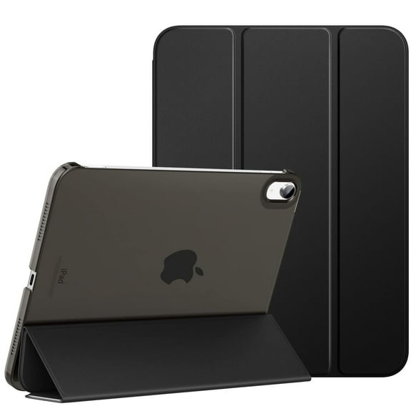 MoKo Case for iPad (A16) 11th Generation 11 Inch 2025, iPad 10th Generation 10.9 inch 2022, Slim Stand Protective Cover with Hard Translucent Shell Cover, Support Touch ID,Black