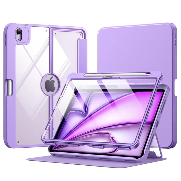 MoKo Case for iPad Air 11 Inch Case (M4/M3/M2) 2026/2025/2024, iPad Air 5th/4th Gen Case 10.9 Inch 2022/2020 with Pencil Holder, Screen Protector, Lens Protector, Magnetic Multi Angle,Purple