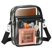 MoKo Clear Bag Stadium Approved, Crossbody Bag Adjustable Strap Shoulder Bags for Concerts Festival Sports Events, Black