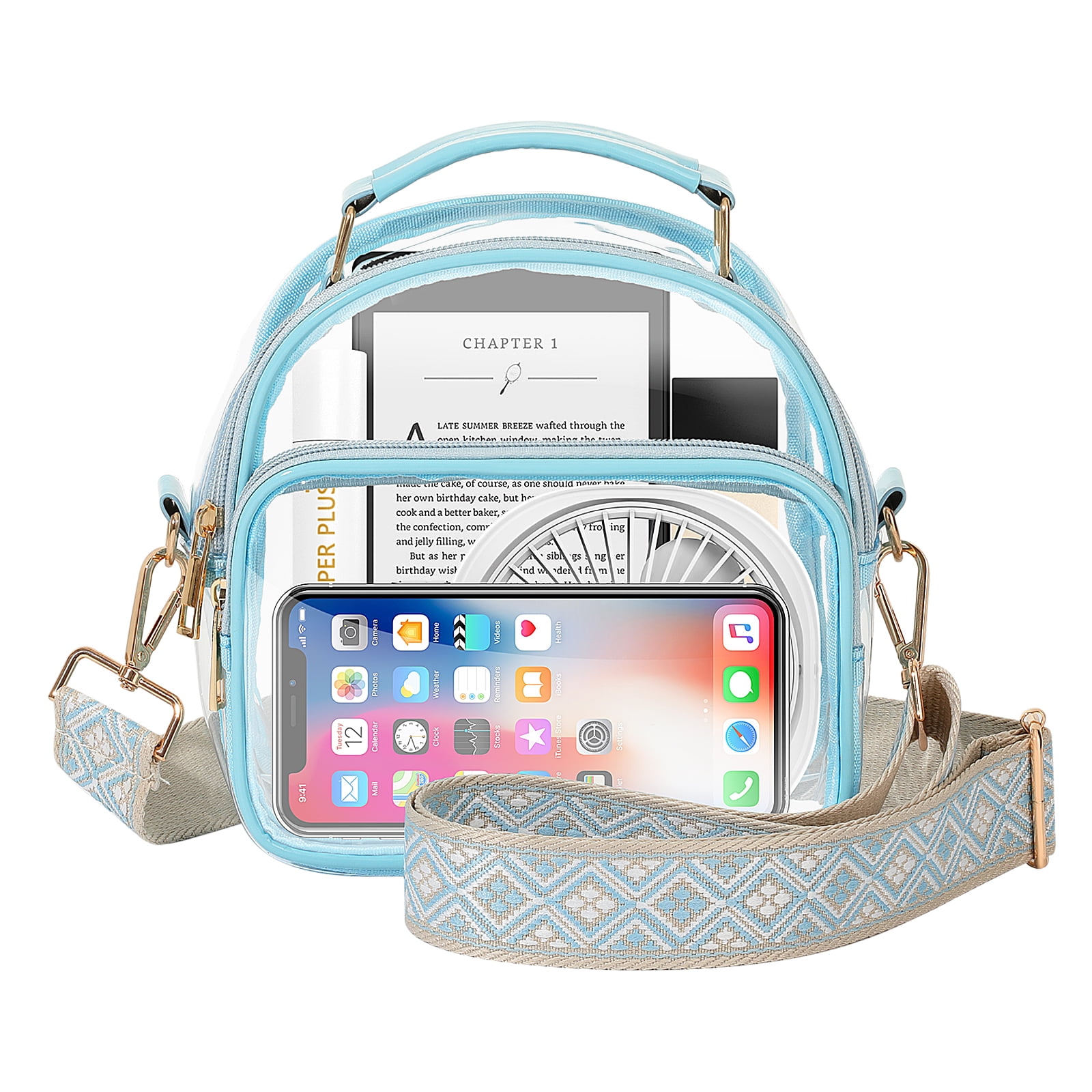 MoKo Clear Bag Stadium Approved, Crossbody Messenger Shoulder Bag with