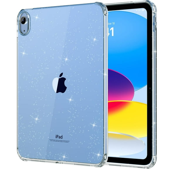 MoKo Clear Case for iPad (A16) 11th Generation 2025 11-inch/10th Generation 2022 10.9 inch, Lightweight Anti-Scratch Ultra Transparent Tablet Cover, Shockproof Impact Resistant,Clear Glitter