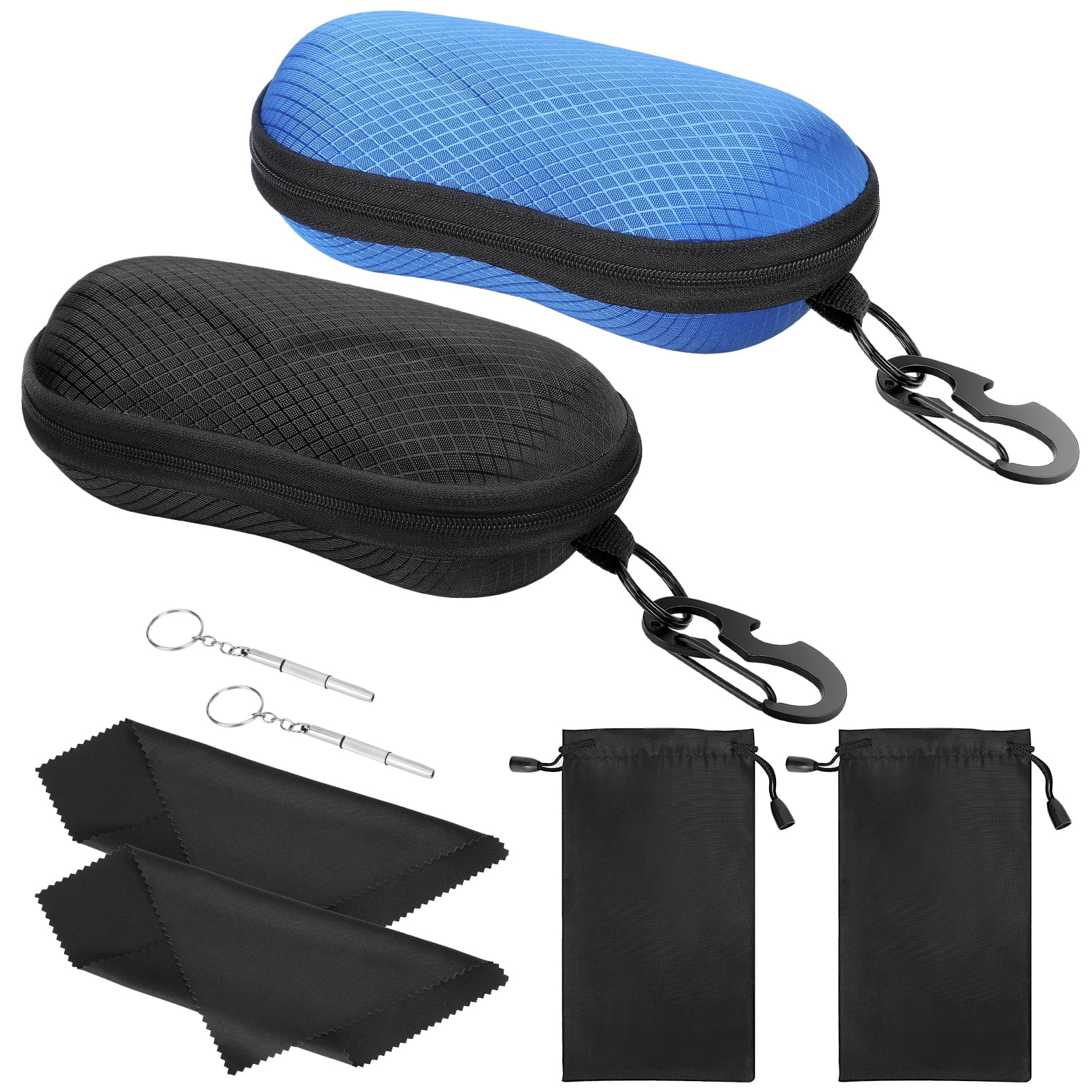 Eye Protection Case MoKo, Eyeglasses Case, Shockproof EVA Pouch, 2 Pack Black/Blue ...