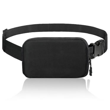 MoKo Fanny Packs for Women Men, Mini Belt Bag with Adjustable Strap, Small Nylon Crossbody Bag, Black