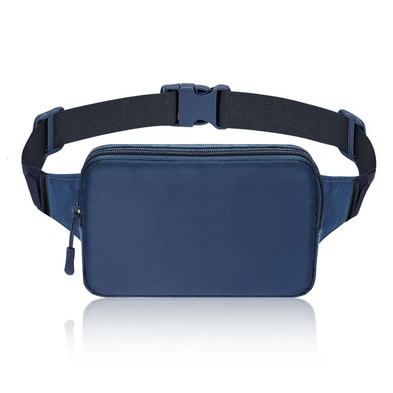 Navy blue leather fanny pack deals