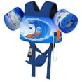 thumbnail image 1 of MoKo Kids Floaties for 13-30lbs/30-70lbs, Water Wing Swimming Training Equipment with Crotch Strap and Whistle, Blue Surf Shark, 1 of 9