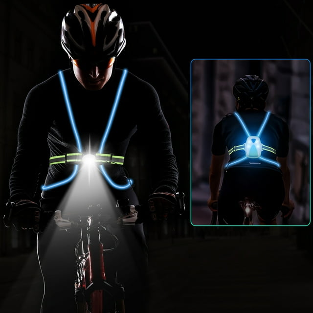 MoKo LED Reflective Running Vest High Visibility Warning Lights for