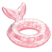 MoKo Mermaid Pool Floaties for Kids & Adults, Inflatable Swimming Ring Summer Toy, Champagne Pink