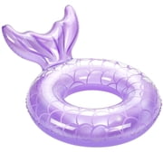 MoKo Mermaid Pool Floaties for Kids & Adults, Inflatable Swimming Ring Summer Toy, Purple