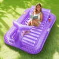 thumbnail image 1 of MoKo Pool Floats Adult, Large Floating Bed with Ice Bar, Tanning Bed Pool Raft Inflatable Lounger with Drink Holder Tanning Chair Inflatable Pool Toys for Party Beach Backyard, 1 of 6