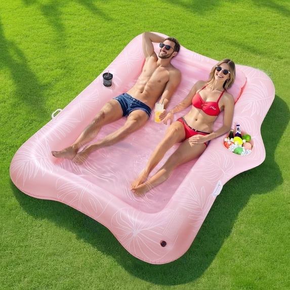 MoKo Inflatable Tanning Pool Floats Adult, Water Filled Tanning Bed Inflatable Lounger Pool Raft Toys Blow Up Pool for Backyard Lake Beach